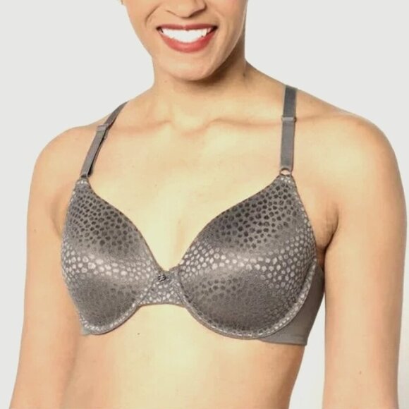 Breezies Women's Bra Sz 42DDD Diamond Shimmer Underwire T-Shirt Grafite A630701 - Picture 1 of 2
